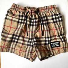 Burberry Kids Nova Check Shorts Size 80cm Beige Plaid Swim Shorts