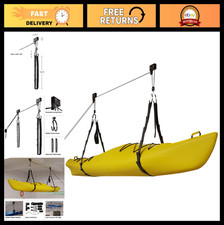 Overhead Kayak Storage Hoist - 125lb Capacity Pulley System for Canoes, Bikes, L