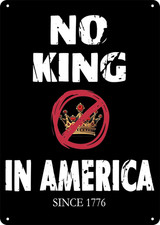 No Kings in America Signs,Resist Tin Sign,Metal Signs for Protest,Vintage Style