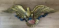 Vintage Syroco American Eagle Wall Hanging Plaque #3762 45” X 18" Copyright 1958