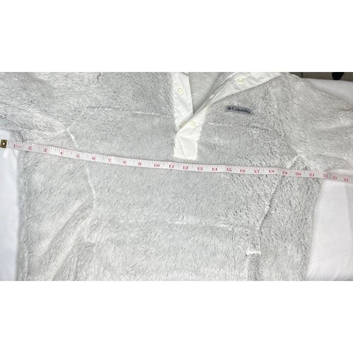 Maglione Columbia Cloudy Day bianco fuzzy pullover mezza zip giacca maglione, taglia S, nuovo con etichette - Foto 9 di 9