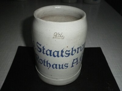 Bierkrug Krug  Staatsbrauerei Rothaus A.G. 0,4 Liter OT Grafenhausen um 1920  !!