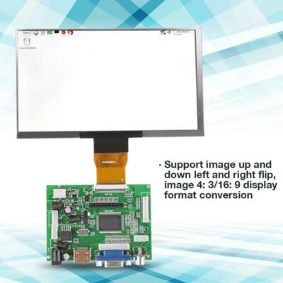 1024*600 for raspberry pie ips LCD driver board HD monitor VGA HDMI 12V 7 inch