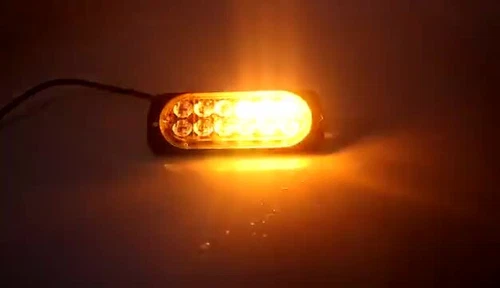 Barra de luz estroboscópica LED intermitente de advertencia de peligro ámbar/blanco 4 piezas 12 LED - Imagen 2 de 10