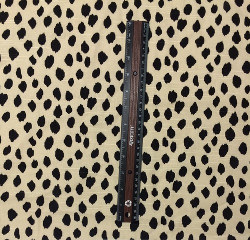 RARE BALLARD DESIGNS DODIE BEIGE BLACK SPOTS MULTIUSE FABRIC REM 29" LONG 54"W - Picture 3 of 5