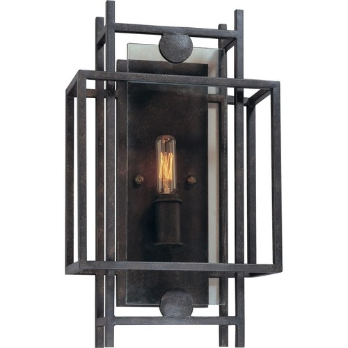 Troy B2491FI handgearbeitetes Eisen Innenraum Crosby 1 Lt Wandleuchte französische Eisenflosse.