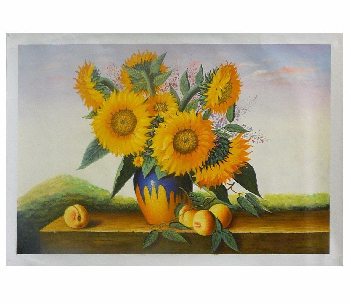 Oil Paint Canvas Art Portrait Beautiful Sunflower Wall Decor cs333S Oil Paint Canvas Art Portrait Beautiful Sunflower Wall Decor cs333S