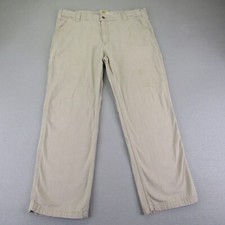 Carhartt Pants Mens 40x30 Khaki Tan Relaxed Fit Rigby Rugged Flex Carpenter 