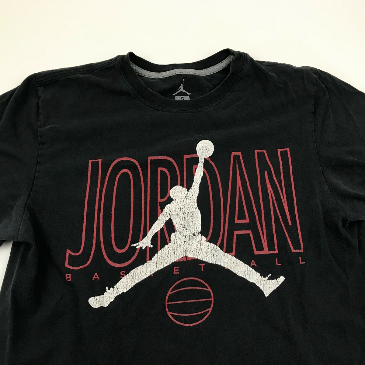 Jordan Shirt Size Small S Black White Red Tee Short Sleeve Graphic