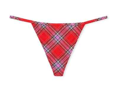 Victoria's Secret Sexy Christmas V-String G-String Strappy Xmas Holiday Plaid