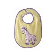 New Yellow Velour & Satin Purple Giraffe Baby Infant Bib