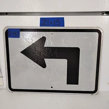 Authentic Traffic Highway Road Street Arrow Sign 90 Degree Left 21" X 15" 12-137