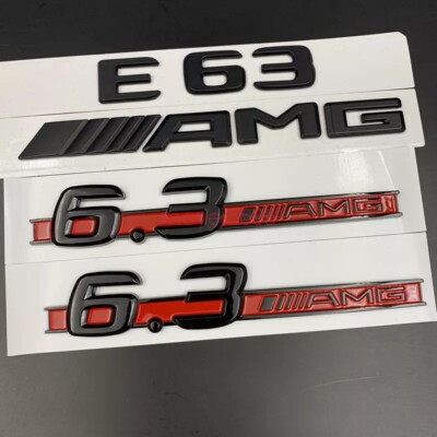 For Gloss black E63 For AMG 6.3 Letters Trunk Embl Badge Sticker for Mercedes