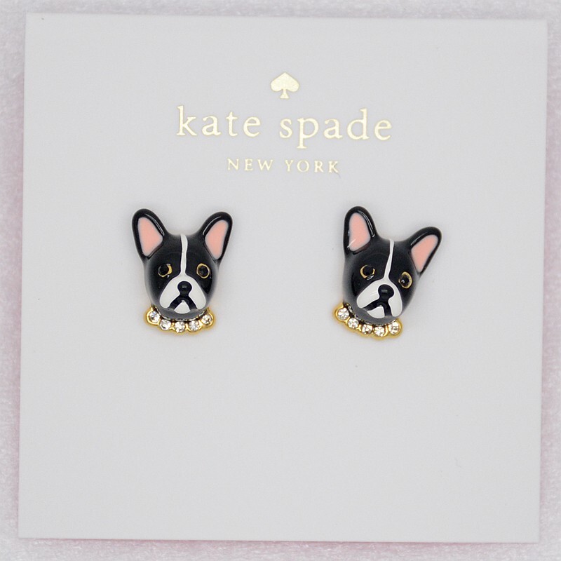 Kate Spade Black White Enamel Husky Puppy Post Dog Stud Earring Cute Cz For Girl Ebay