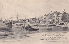 8268) VENEZIA RIVA SCHIAVONI HOTEL SAVOIA E CASA FONTANA VAPORETTO 