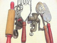 Vintage Set of toy kitchen utensils for child play