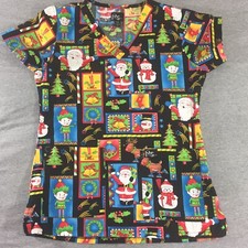 Christmas Scrub Top Size XS Tooniform Scrubs Snowman Nurse Scrub Top