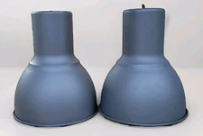 Ikea HEKTAR Pendant Ceiling Lamp 9" Gray Steel Industrial  Qty 2 Mod 47" Pendant