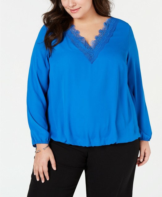 plus size bubble hem blouse