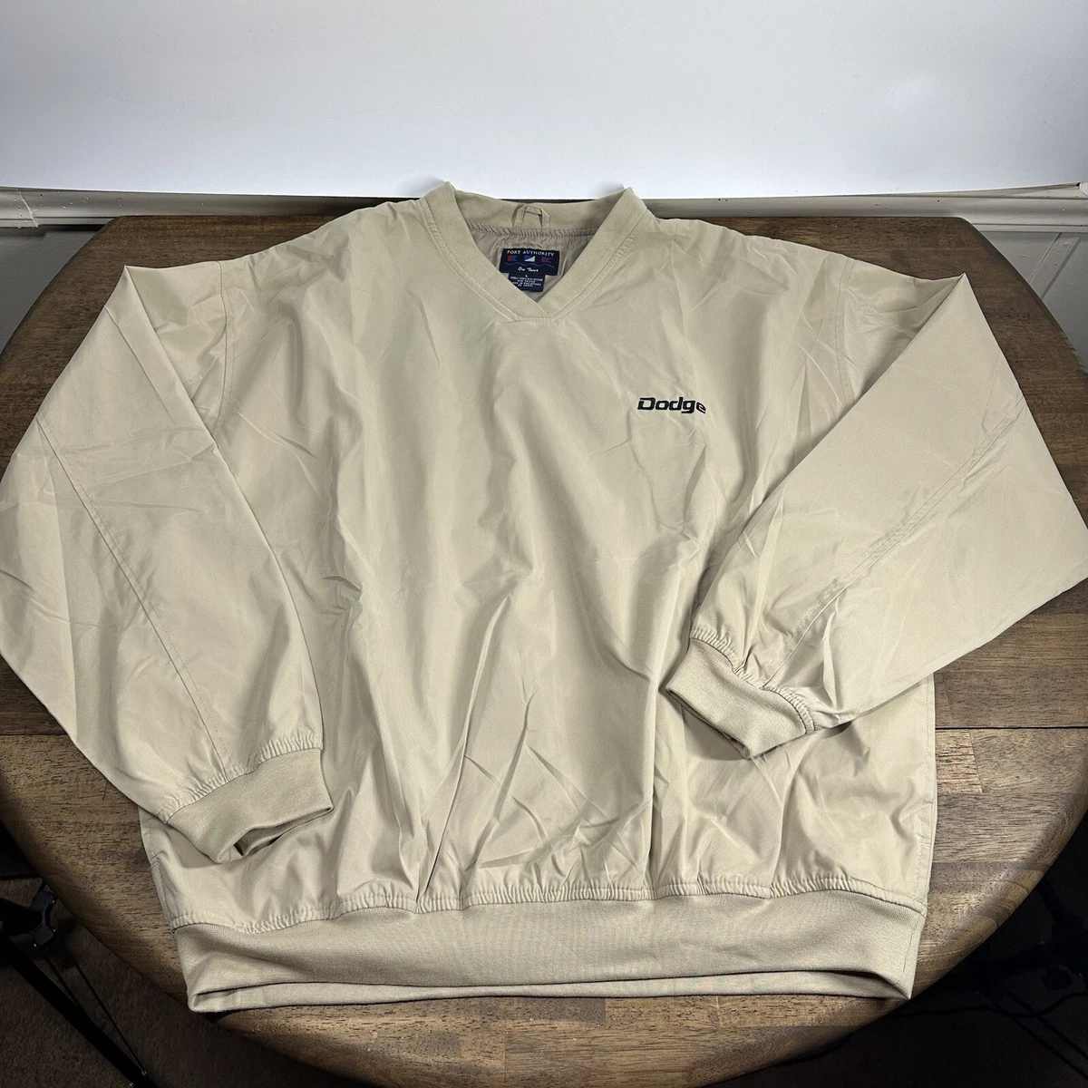 Dodge Vintage Port Authority Windbreaker Pullover Jacket V Neck Sport-Tek  Size L
