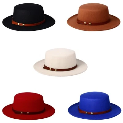 Sombrero de Panamá Fedora de ala ancha para mujer sombrero para pastel de cerdo gorra de jazz con cinturón - Imagen 1 de 4