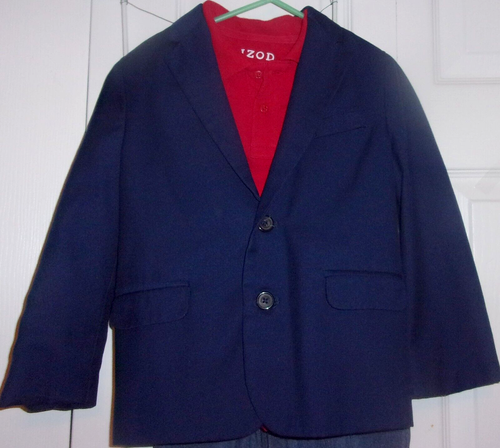 Boys size 5 suit; navy blue Van Heusen blazer, red shirt, suspender pants - Picture 10 of 10