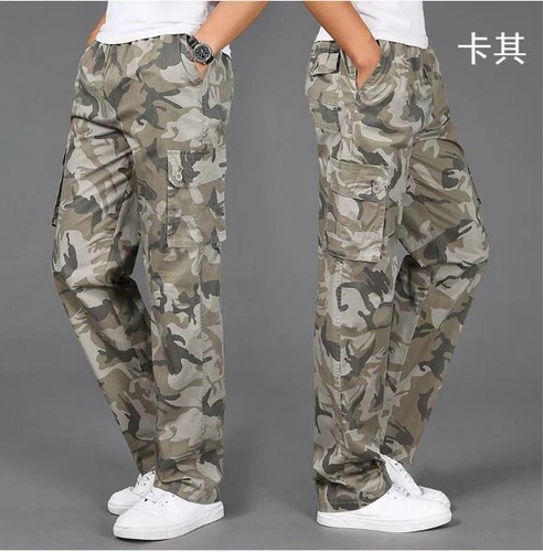 Herren Freizeit Locker Oversize Lange Hose Militär Kampf Cargohose Camouflage - Bild 11 von 18