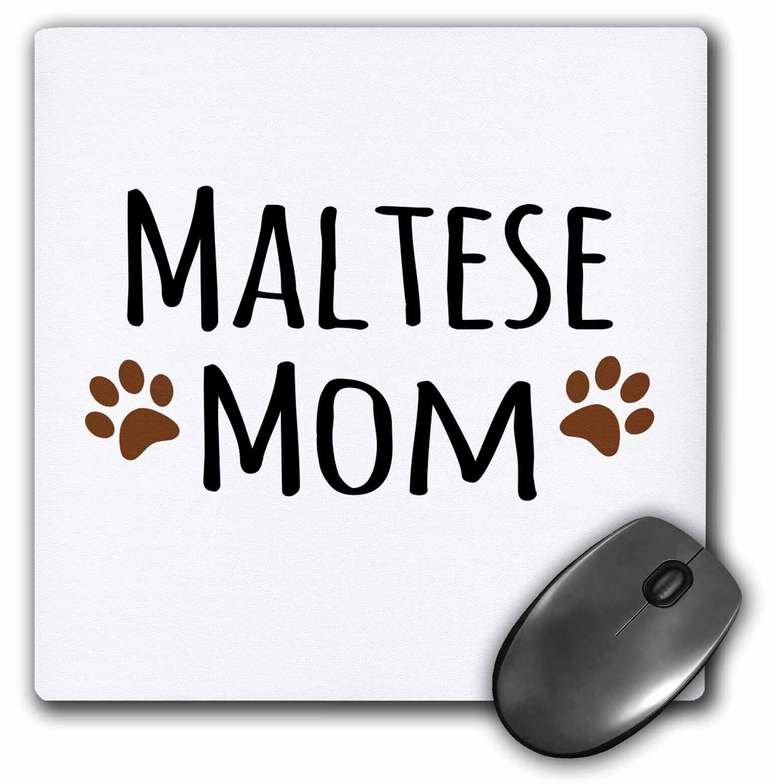 3dRose Maltese Terrier Dog Mom - Doggie by breed - muddy brown paw prints - dogg