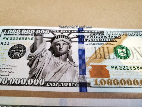 BILLION DOLLAR BILL FUNNY PLAY MONEY NOVELTY Vision Board - Picture 6 of 8