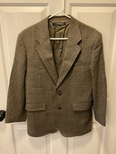 Vintage Brooks Brothers Wool Tweed Effect Jacket Brown 40  Chest 28  Long