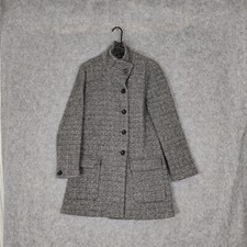 Toast Coat Womens Uk 8 Grey Geometric Tweed Wool Overcoat Marling & Evans
