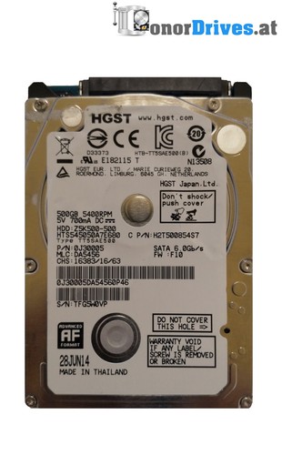 Hitachi Z5K500-500 - 500 GB - SATA - PCB 220 0A90351 01 Rev. *