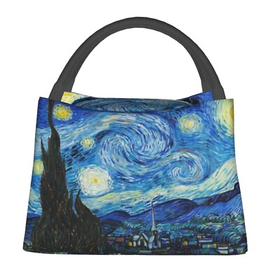 NEW Vincent Van Gogh The Starry Night Insulated Lunch Bag Galaxy Art NWOT