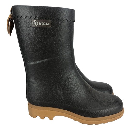 AIGLE MISS MARION Rain Boots Navy/Red 37/9.25