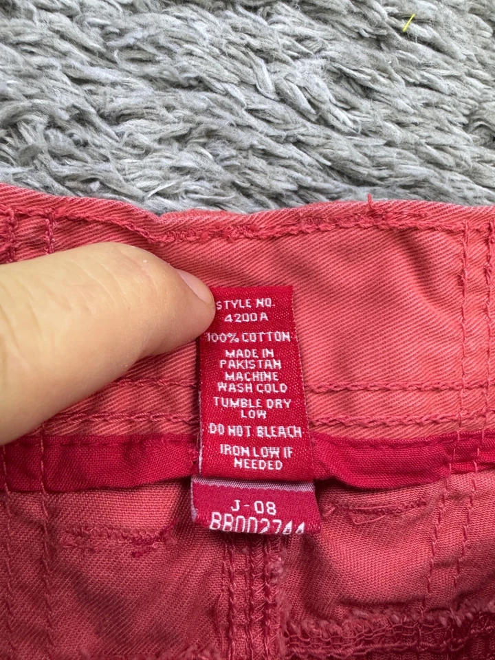 Pantalones Cortos Jordan Craig Carga Hombres 38x11 Rojo Suelto Ripstop Senderista Patinador Rencor Y2K Foto 4 de 4