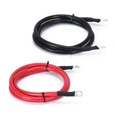 4FT Battery Cable Set for Automotive  Solar Power Inverter - 4 AWG 3/8 in Lugs