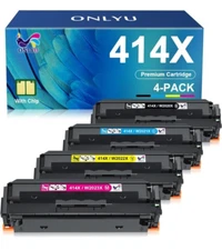 ONLYU Compatible Toner Cartridge Replacement for HP 414X 414A - 4 Pack w/Chip
