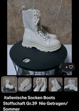 Übergangitalienische Socken Boots Stoffschaft Gr.39  Nie Getragen/ Sommer