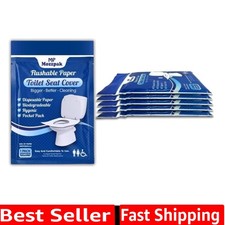 Toilet Seat Covers Disposable 60 Pack - XL Flushable Disposable Toilet Seat C...