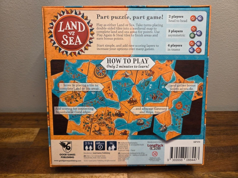 Land vs Sea Board Game by Good Games Publishing Complete Tile Strategy - Image 2 of 3