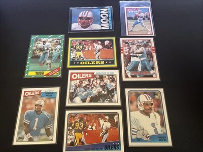 Warren Moon 1985-1989 Topps 9 Card Lot 
