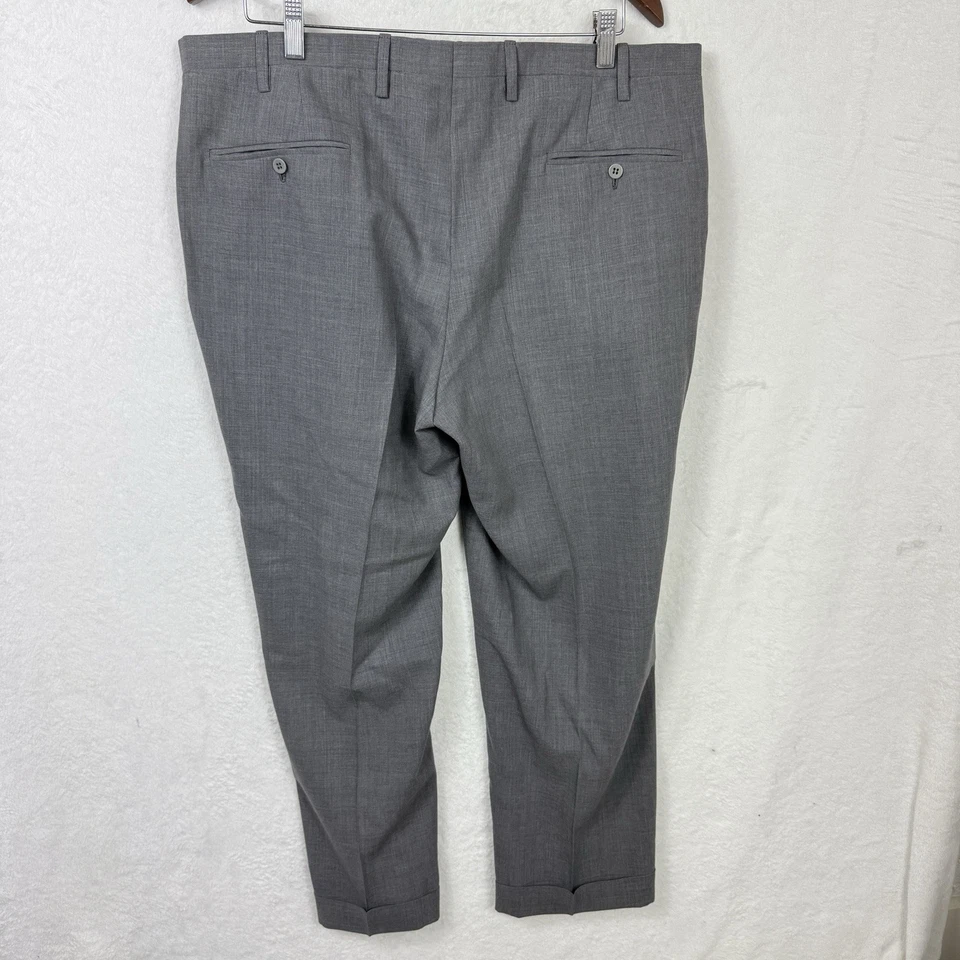 Мужские серые брюки Kiton плоские спереди XXL 37X30 США 54 IT льняная смесь б/у в отличном состоянии - Изображение 3 из 4