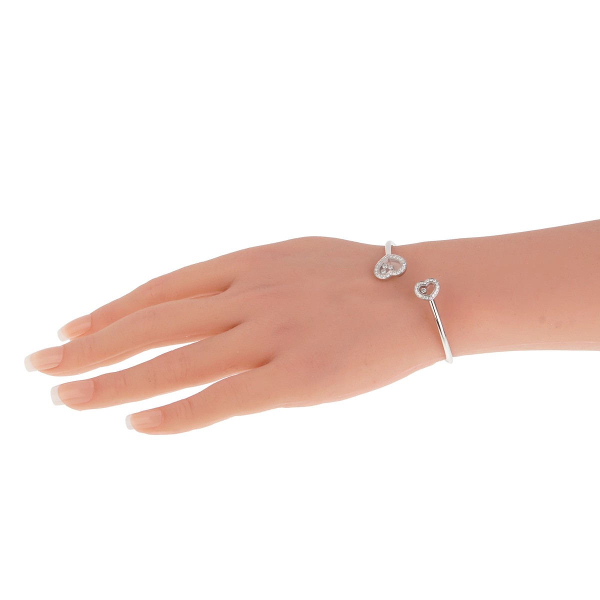 Chopard Happy Diamonds Icons 18k White Gold Bangle Bracelet View 5