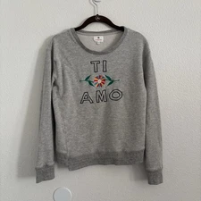 Sundry Women's Size 1 (Small) Heather Gray Ti Amo Pullover Sweater