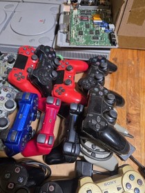 HUGE LOT of Various PlayStation Consoles and Controllers Parts Or Repair As-Is