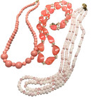 3 Vtg Beaded Necklaces Multi Pink & Length 1 Double Strand ESTATE FIND  # 287 — photo 8