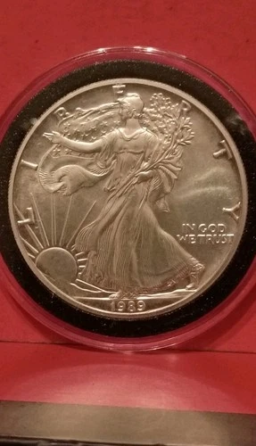 1989 $1 American Eagle 1 oz .999 Fine Silver, Brilliant Uncirculated In Capsule