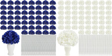 104 PCS Hydrangea Flower Heads with Stems - Perfect for Home Decor