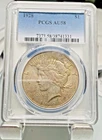 1928 Peace Silver Dollar $1 Coin PCGS AU-58 KEY DATE, ORIGINAL PROBLEM FREE