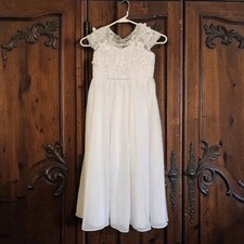 NWT Cap Sleeve Tulle Rose Applique Flower Girl/Communion Princess Dress Size 6